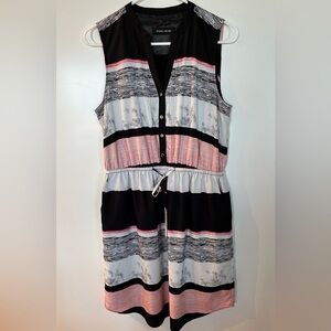 Ivanka Trump Black and Pink Striped Sleeveless Dress size 8